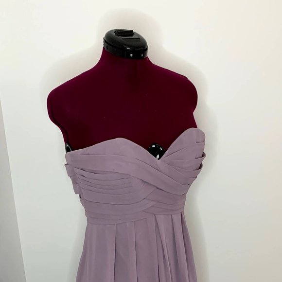 Strapless Dusty Lavender Bridesmaid Dress - Picture 5 of 8